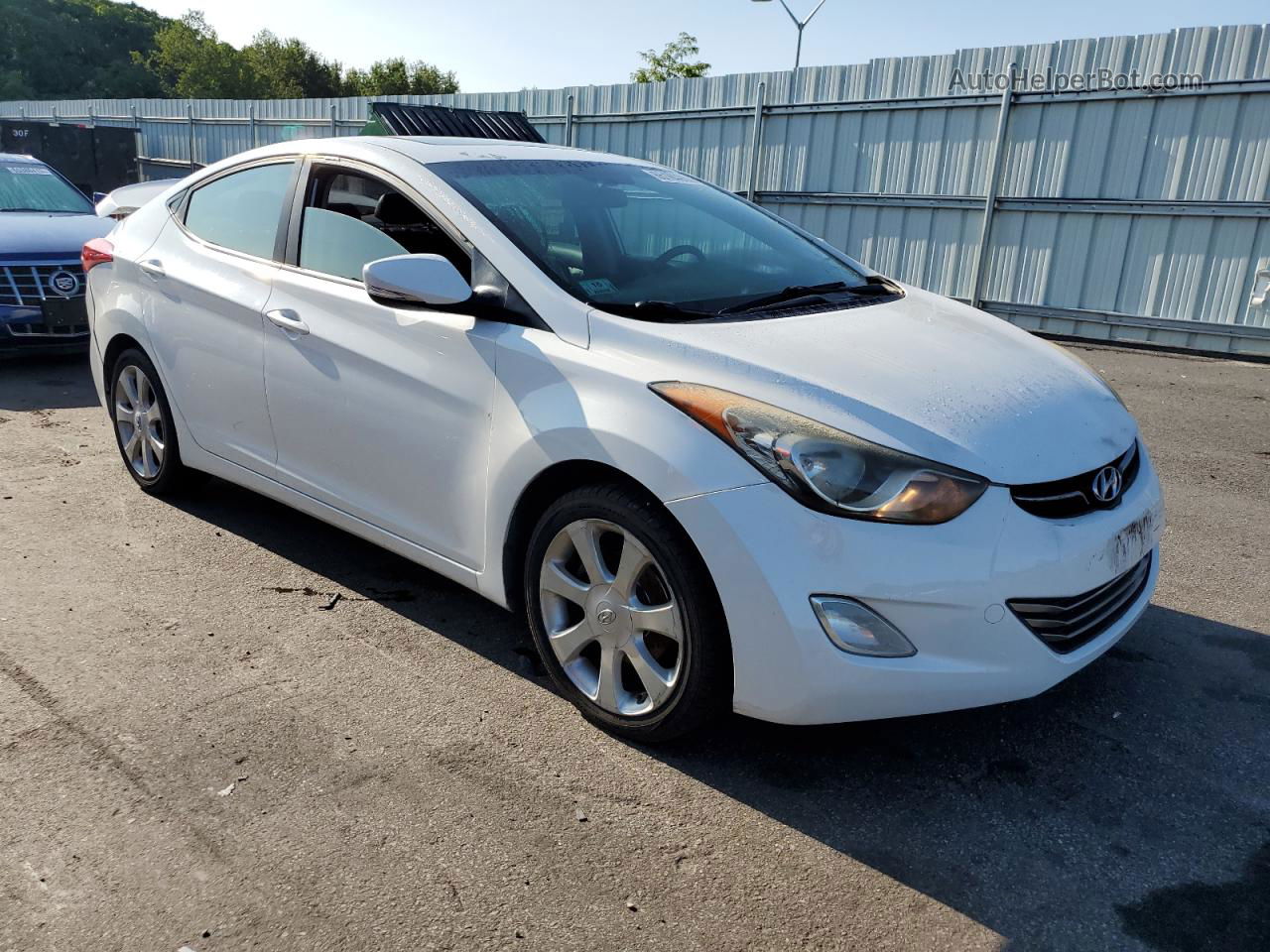 2011 Hyundai Elantra Gls White vin: 5NPDH4AE9BH052552