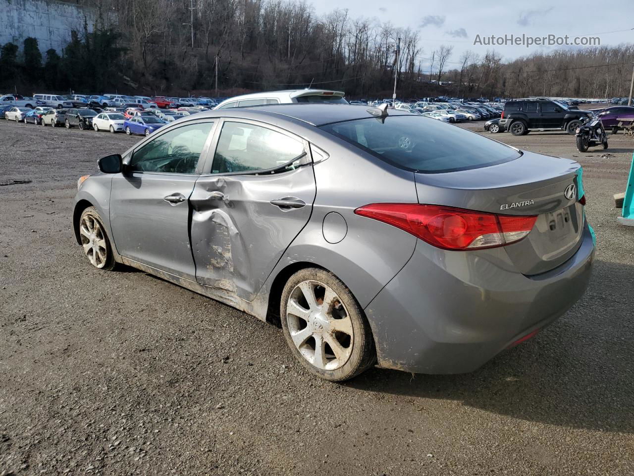 2011 Hyundai Elantra Gls Gray vin: 5NPDH4AE9BH075054