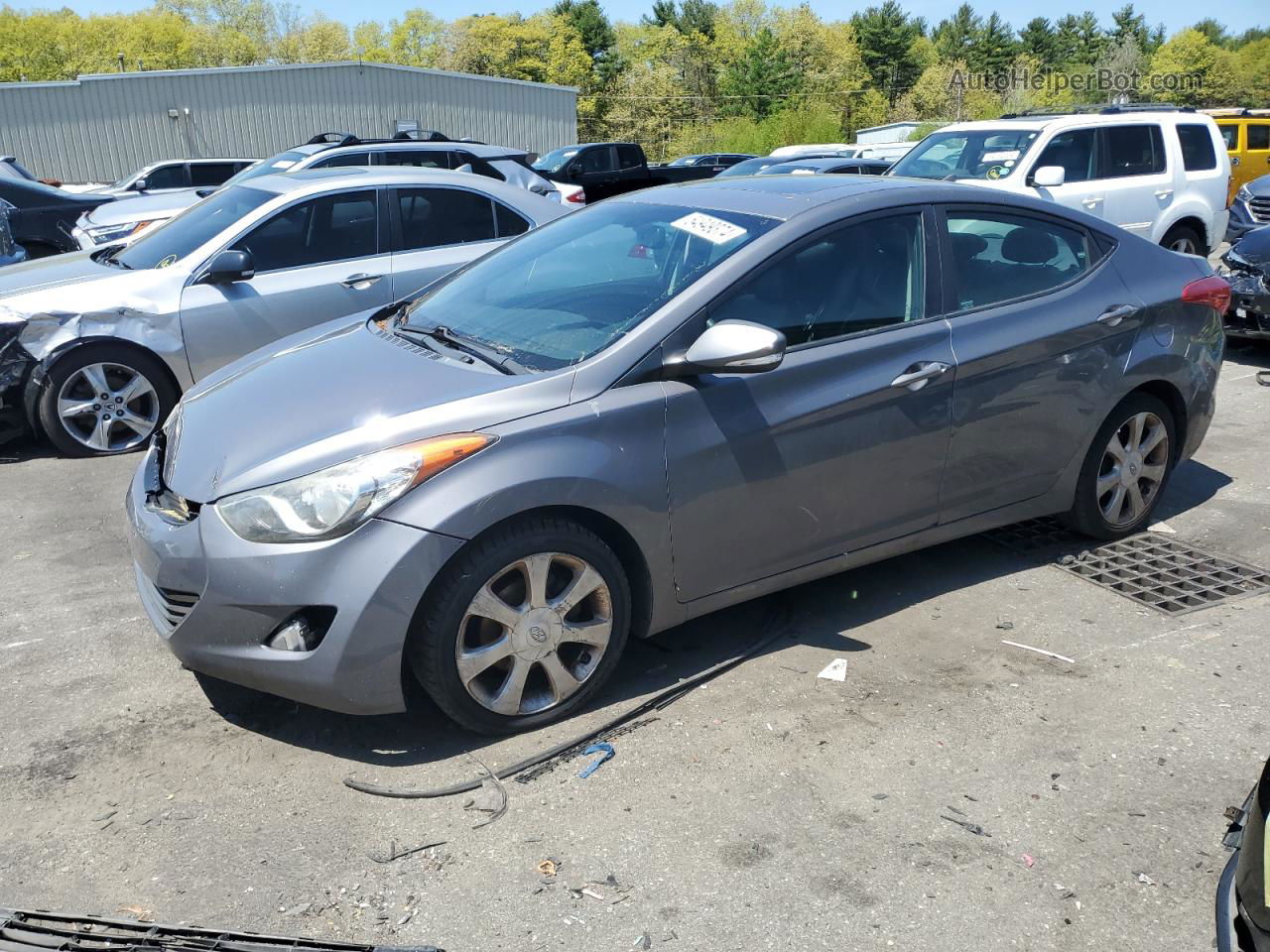 2012 Hyundai Elantra Gls Gray vin: 5NPDH4AE9CH100228