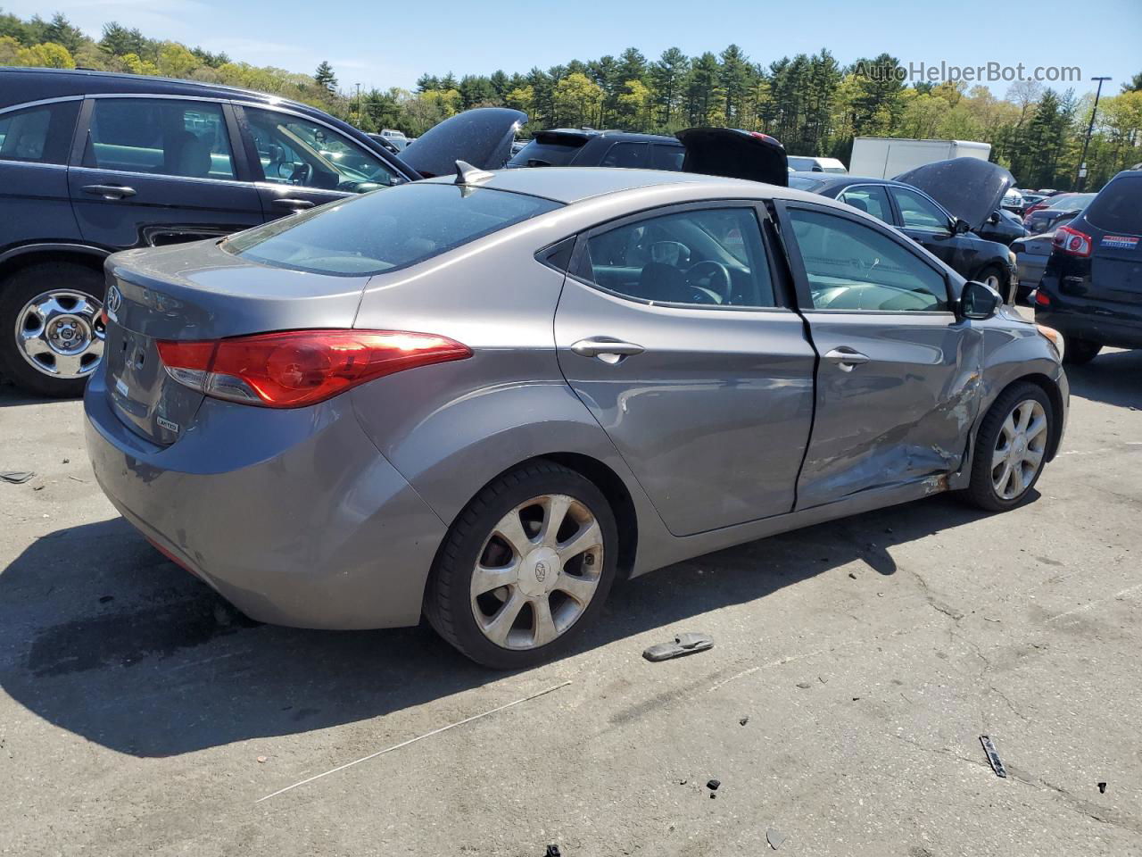 2012 Hyundai Elantra Gls Gray vin: 5NPDH4AE9CH100228