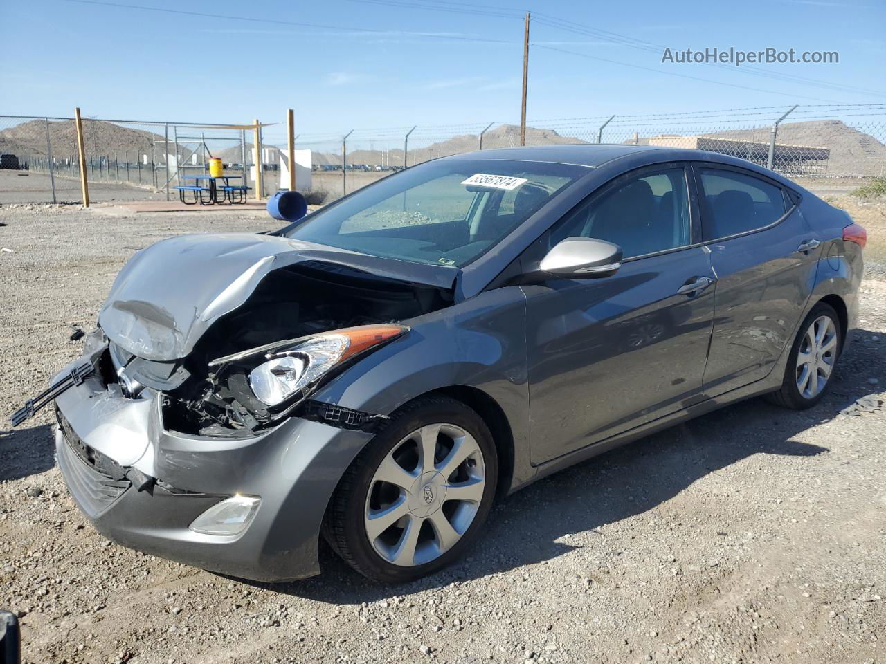 2012 Hyundai Elantra Gls Серый vin: 5NPDH4AE9CH121600