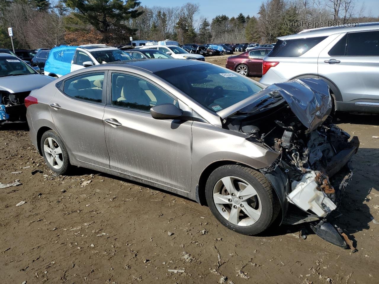 2012 Hyundai Elantra Gls Gray vin: 5NPDH4AE9CH133858