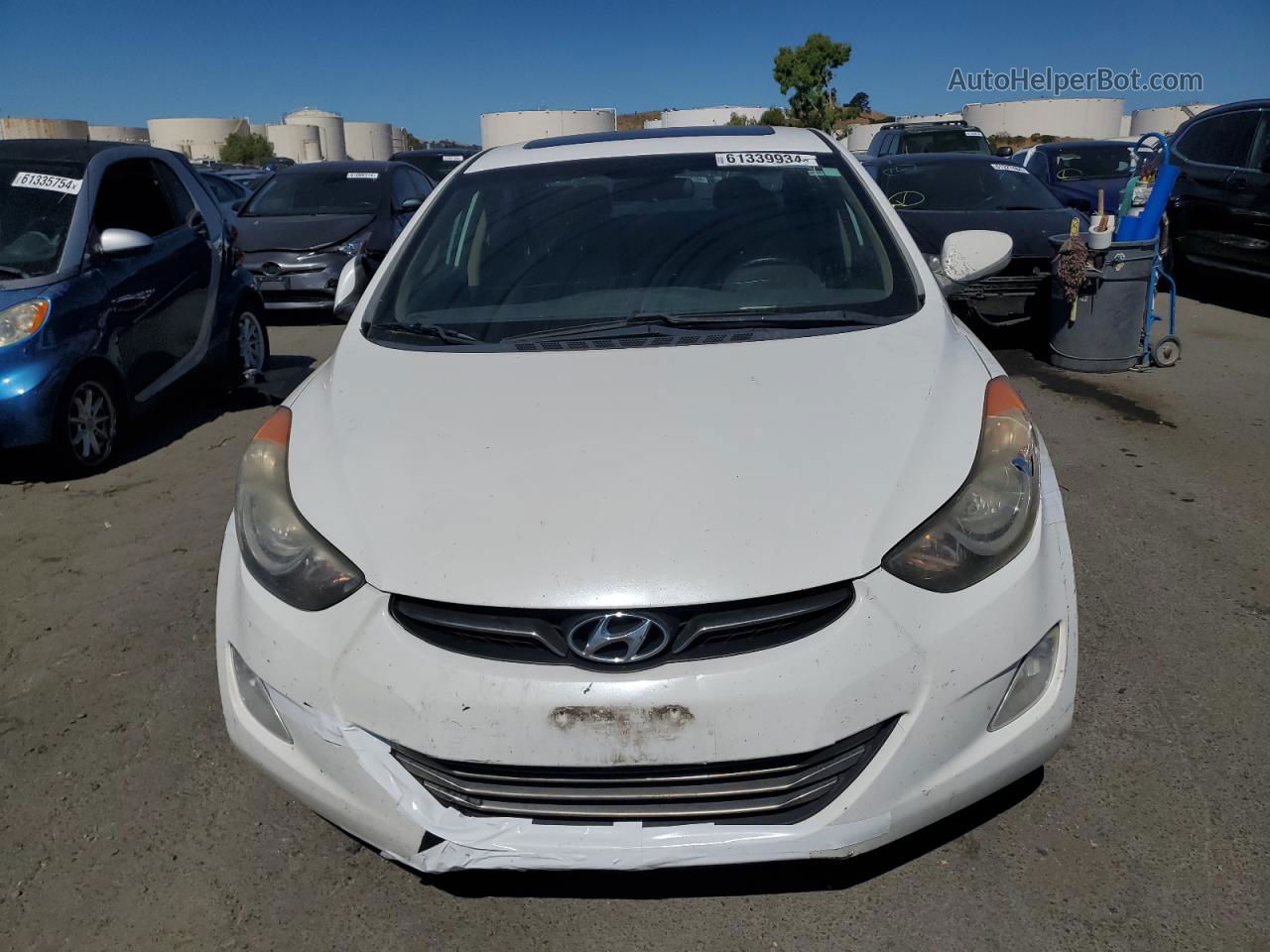 2012 Hyundai Elantra Gls White vin: 5NPDH4AE9CH139854