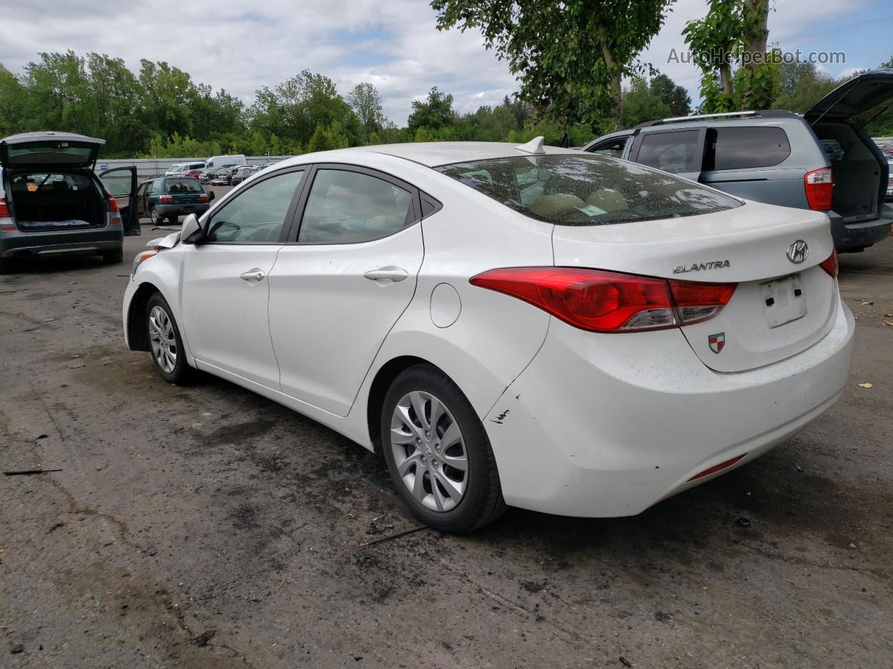 2013 Hyundai Elantra Gls White vin: 5NPDH4AE9DH168093