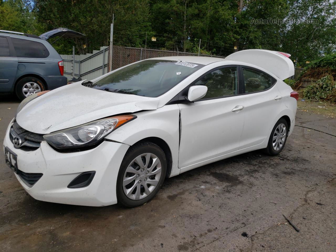 2013 Hyundai Elantra Gls White vin: 5NPDH4AE9DH168093