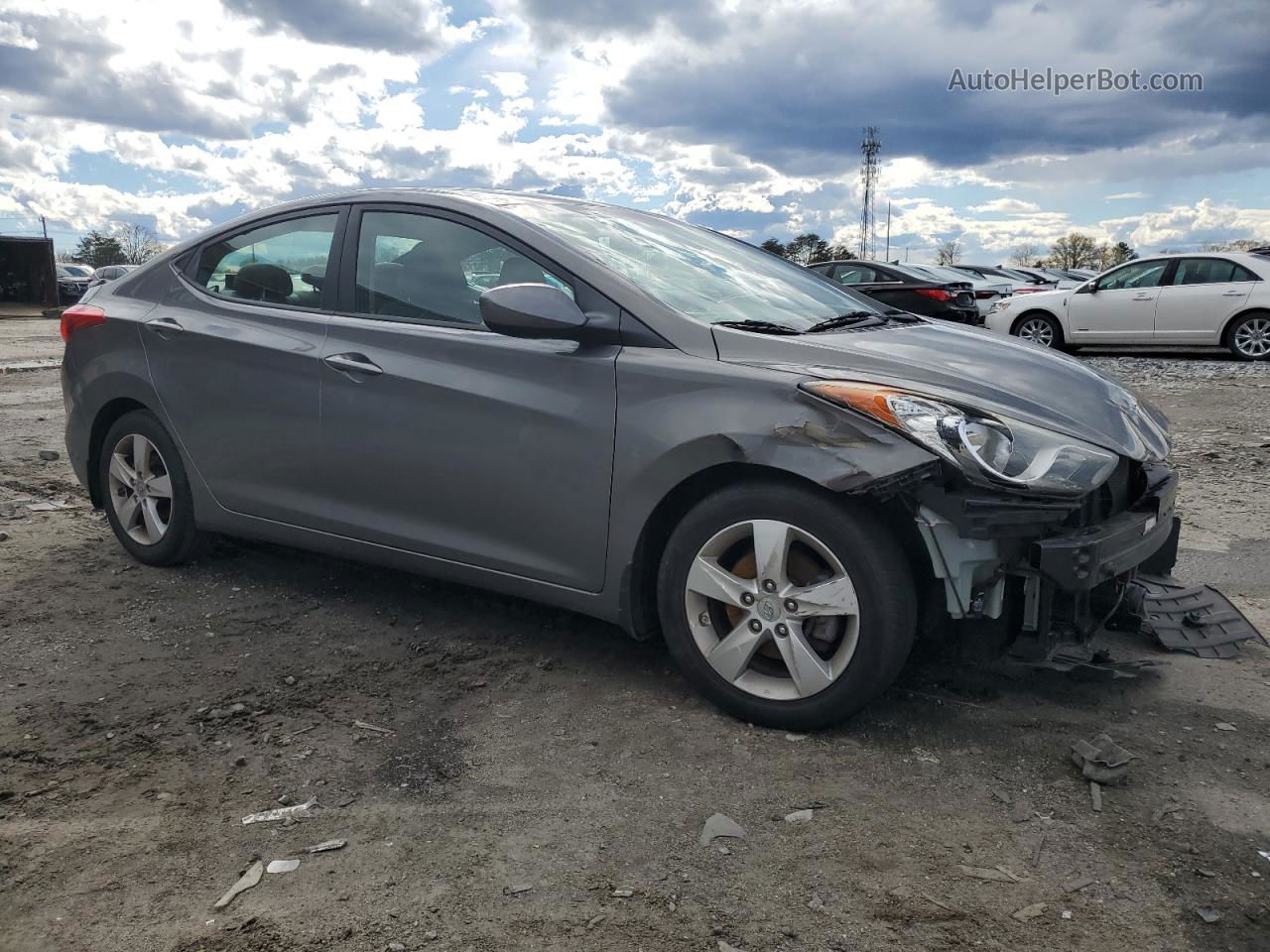 2013 Hyundai Elantra Gls Gray vin: 5NPDH4AE9DH178395