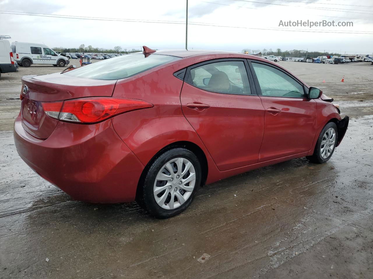 2013 Hyundai Elantra Gls Burgundy vin: 5NPDH4AE9DH184214