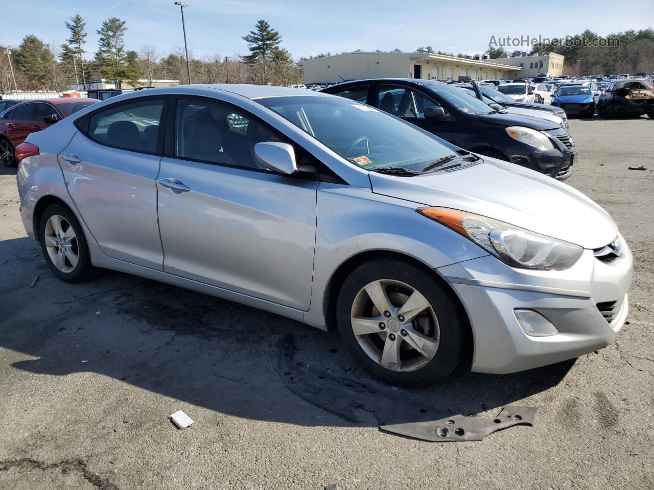 2013 Hyundai Elantra Gls Silver vin: 5NPDH4AE9DH227417