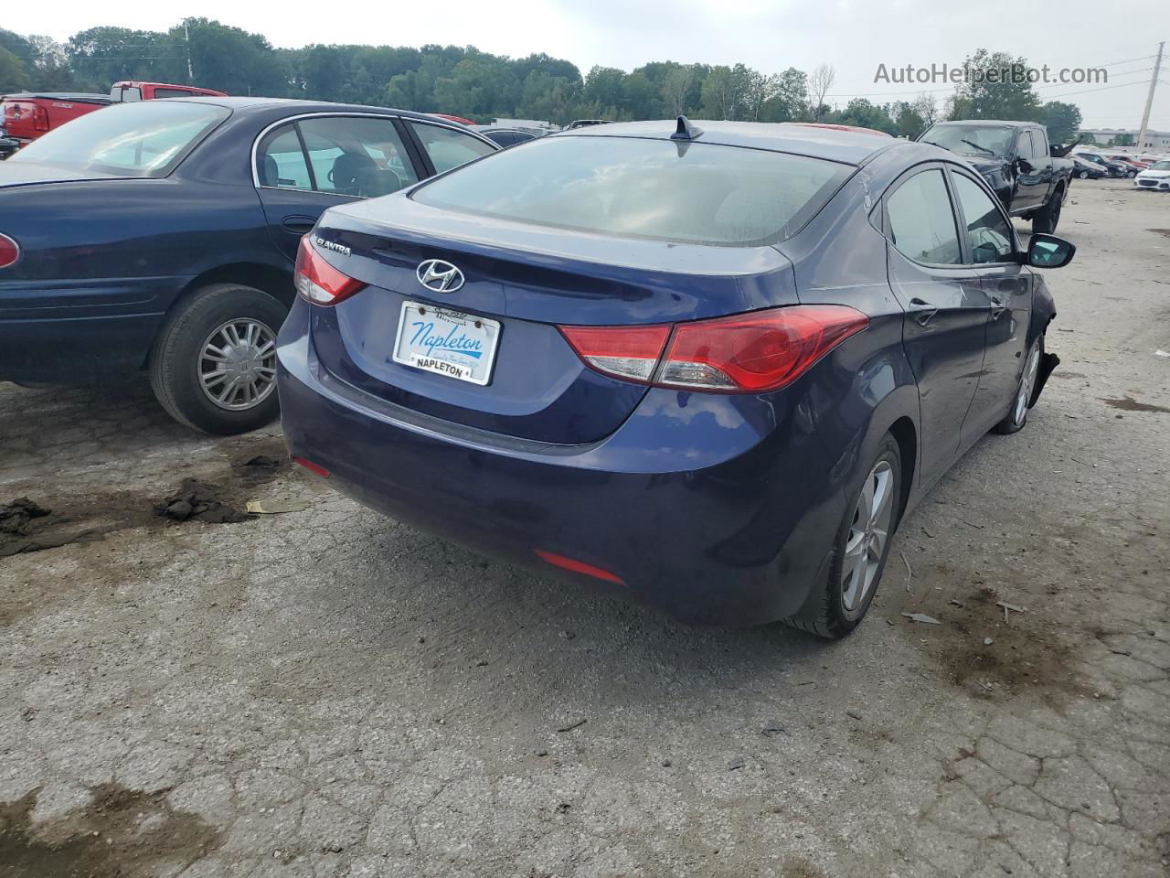 2013 Hyundai Elantra Gls Синий vin: 5NPDH4AE9DH239292