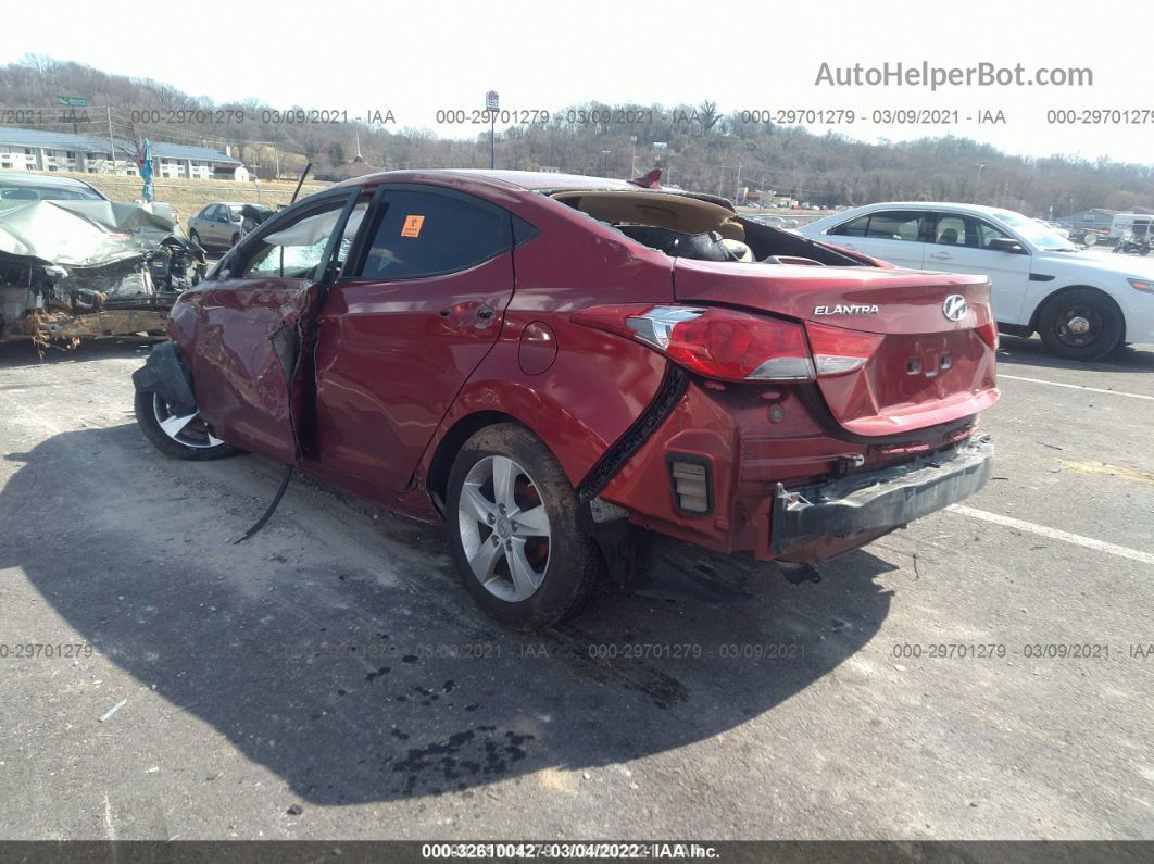 2013 Hyundai Elantra Gls Red vin: 5NPDH4AE9DH269764