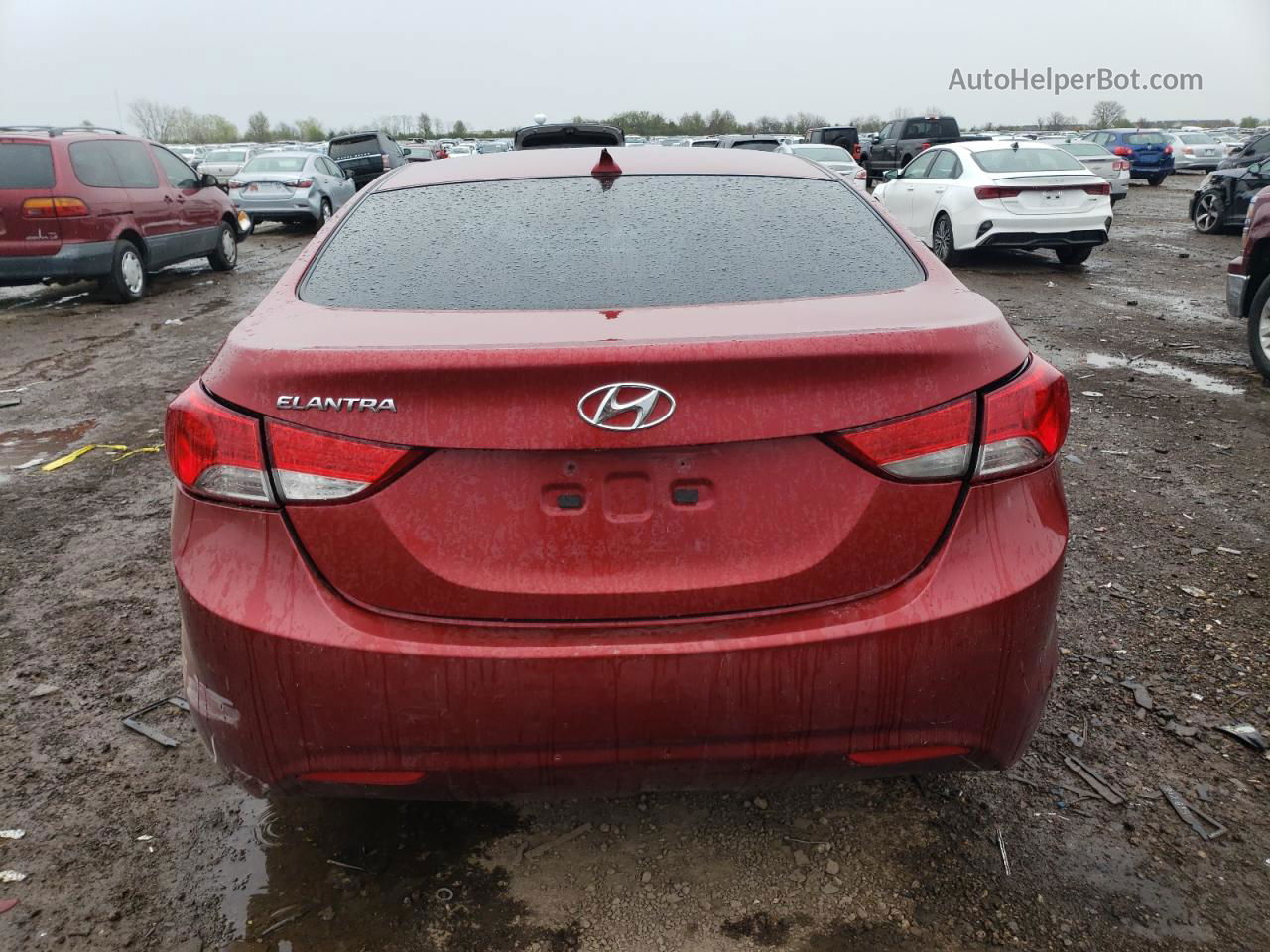 2013 Hyundai Elantra Gls Red vin: 5NPDH4AE9DH274401