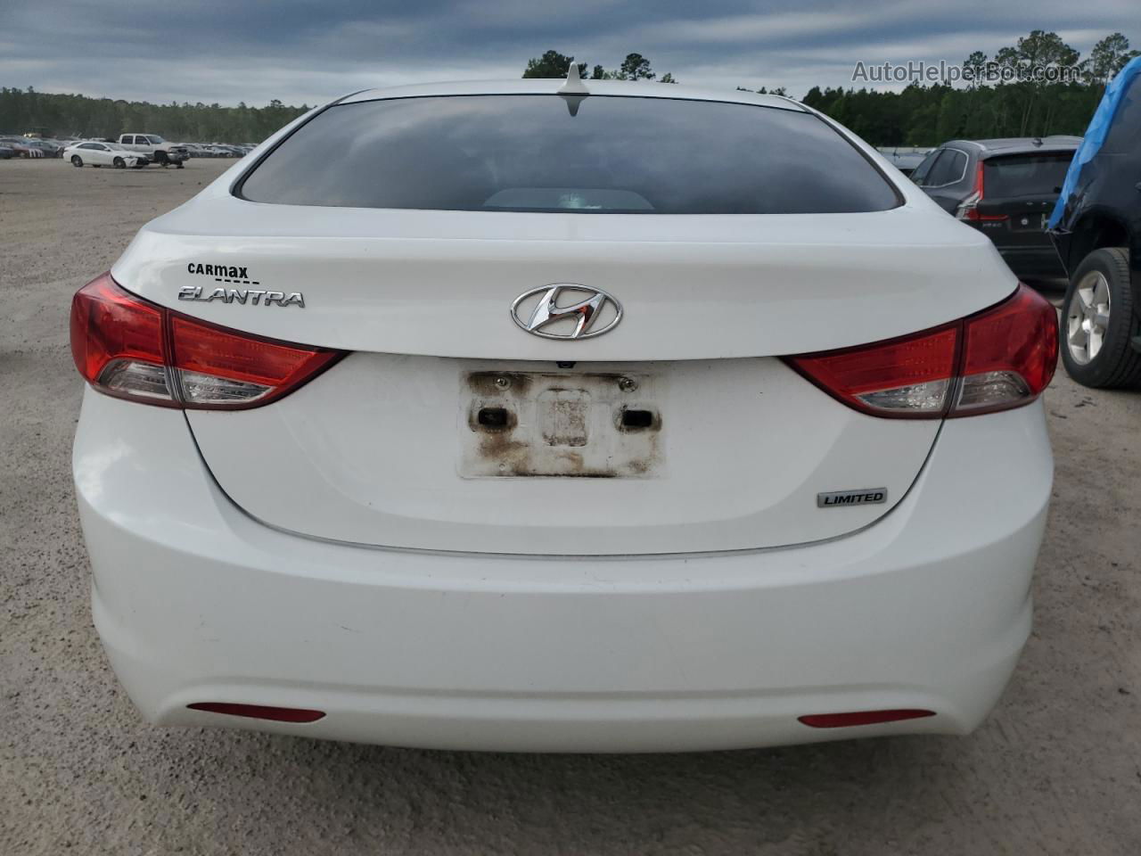 2013 Hyundai Elantra Gls White vin: 5NPDH4AE9DH278674