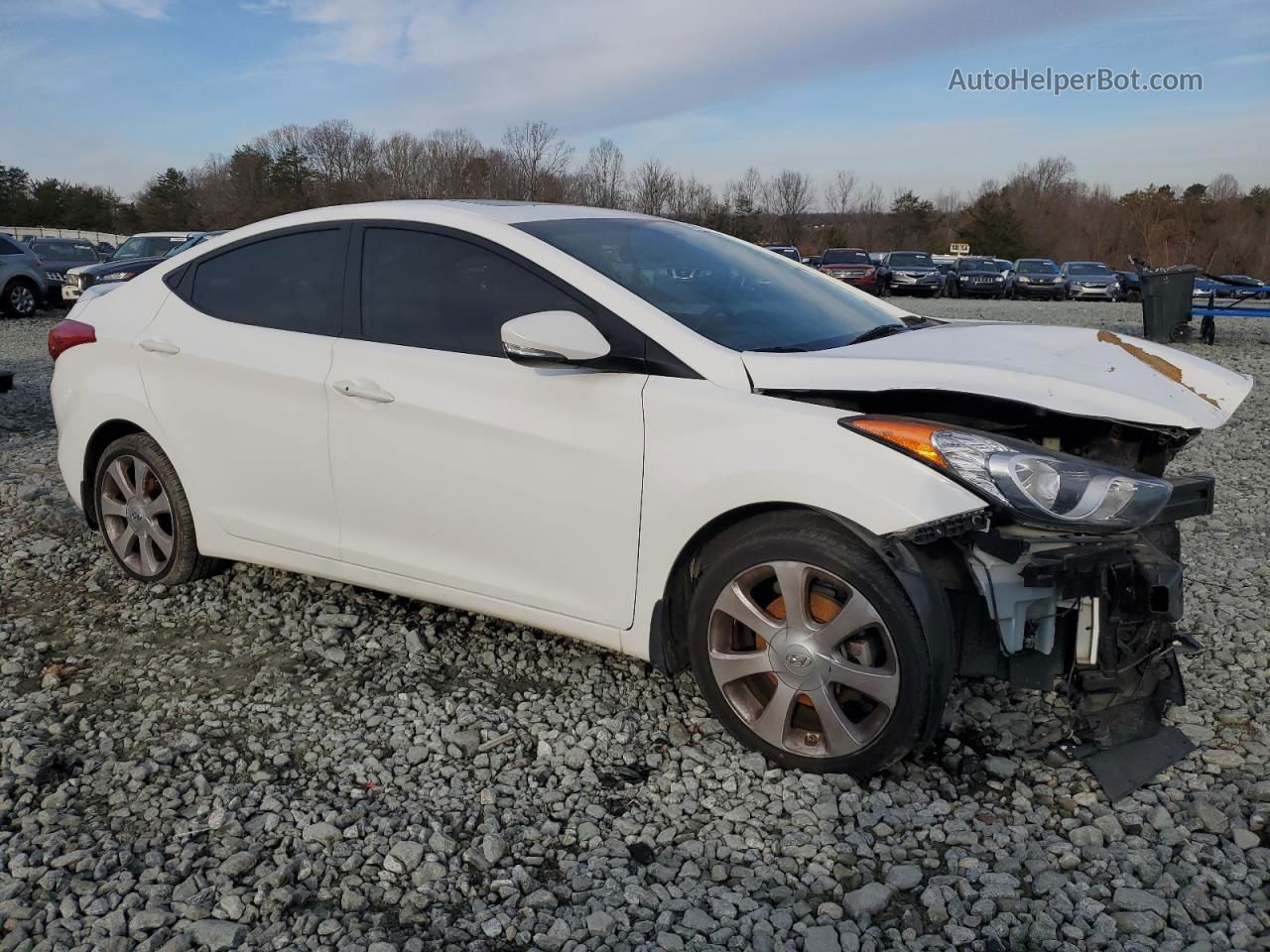 2013 Hyundai Elantra Gls White vin: 5NPDH4AE9DH398376