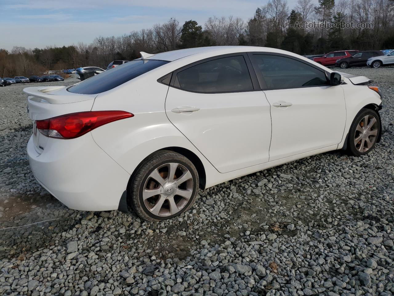2013 Hyundai Elantra Gls White vin: 5NPDH4AE9DH398376
