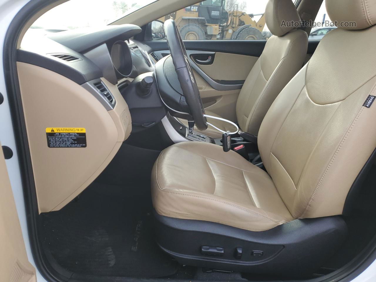 2013 Hyundai Elantra Gls White vin: 5NPDH4AE9DH398376