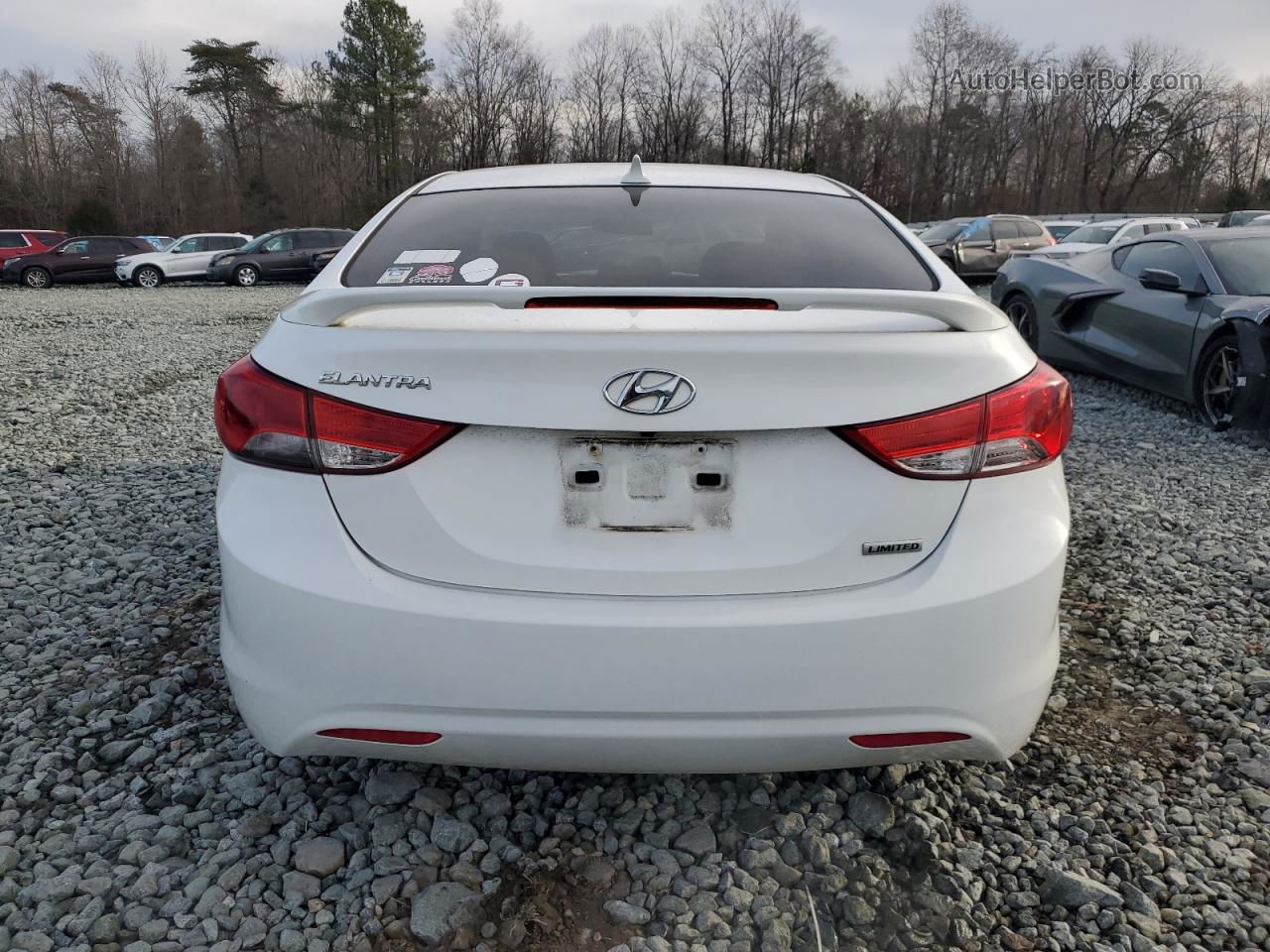 2013 Hyundai Elantra Gls White vin: 5NPDH4AE9DH398376