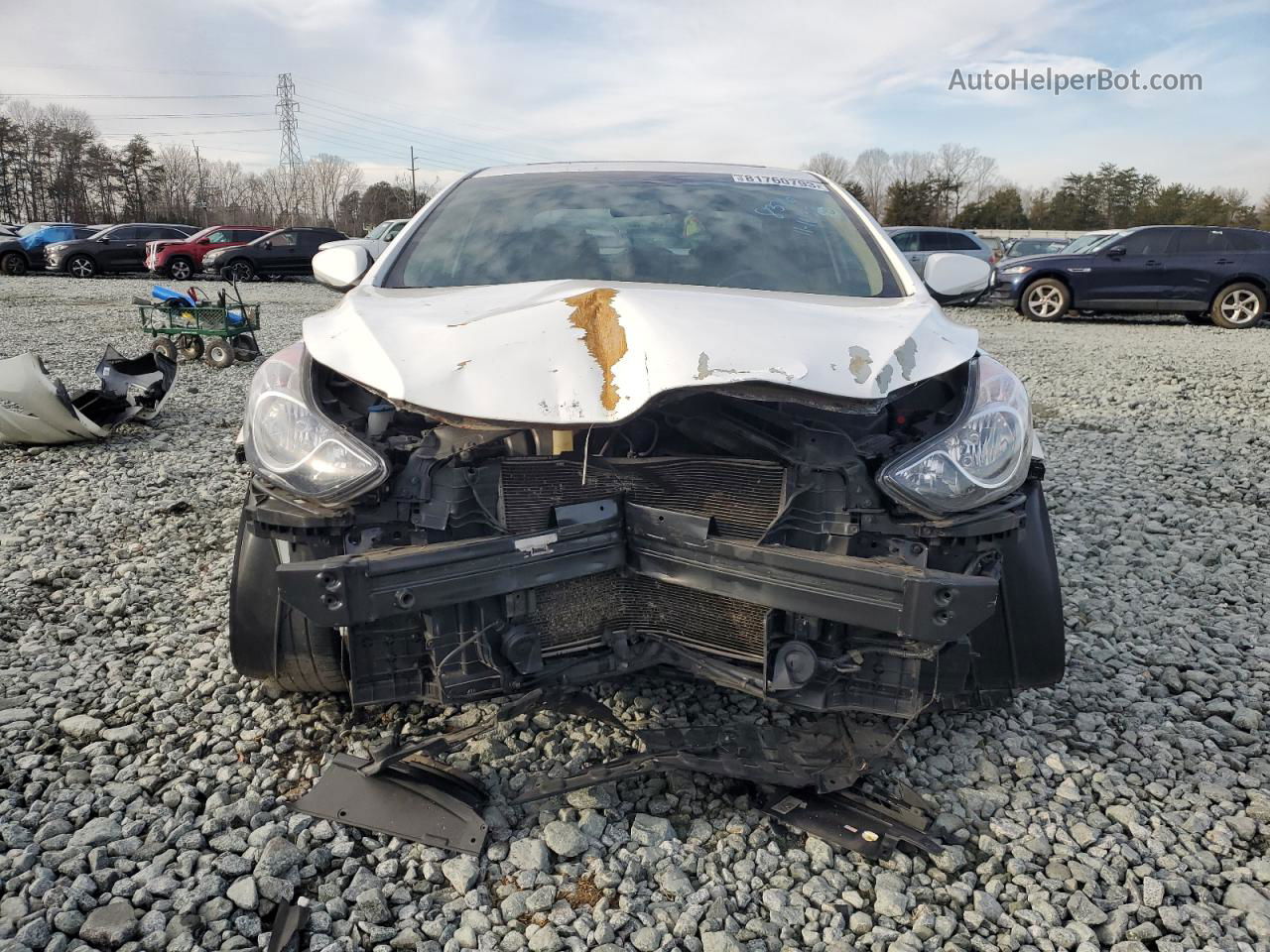 2013 Hyundai Elantra Gls White vin: 5NPDH4AE9DH398376