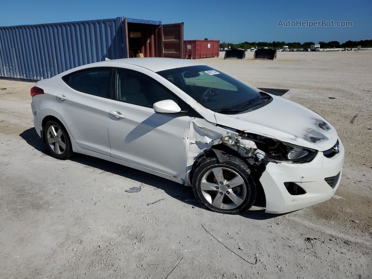 2013 Hyundai Elantra Gls White vin: 5NPDH4AE9DH423342