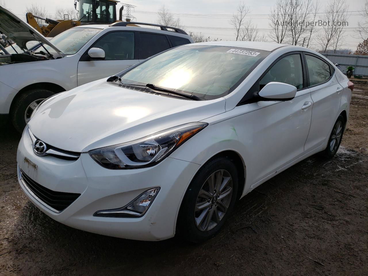 2014 Hyundai Elantra Se White vin: 5NPDH4AE9EH470338