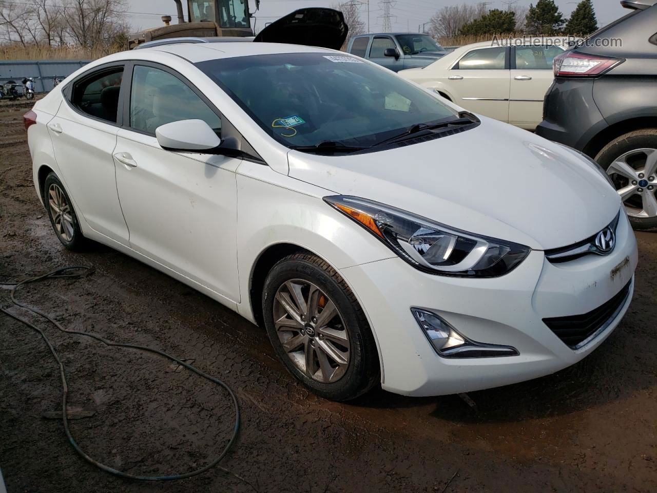 2014 Hyundai Elantra Se White vin: 5NPDH4AE9EH470338