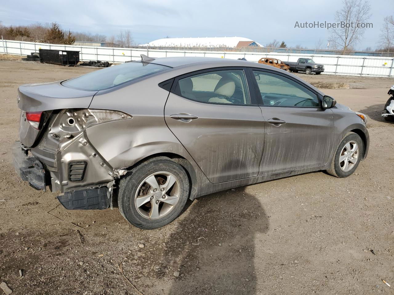 2014 Hyundai Elantra Se Beige vin: 5NPDH4AE9EH480268