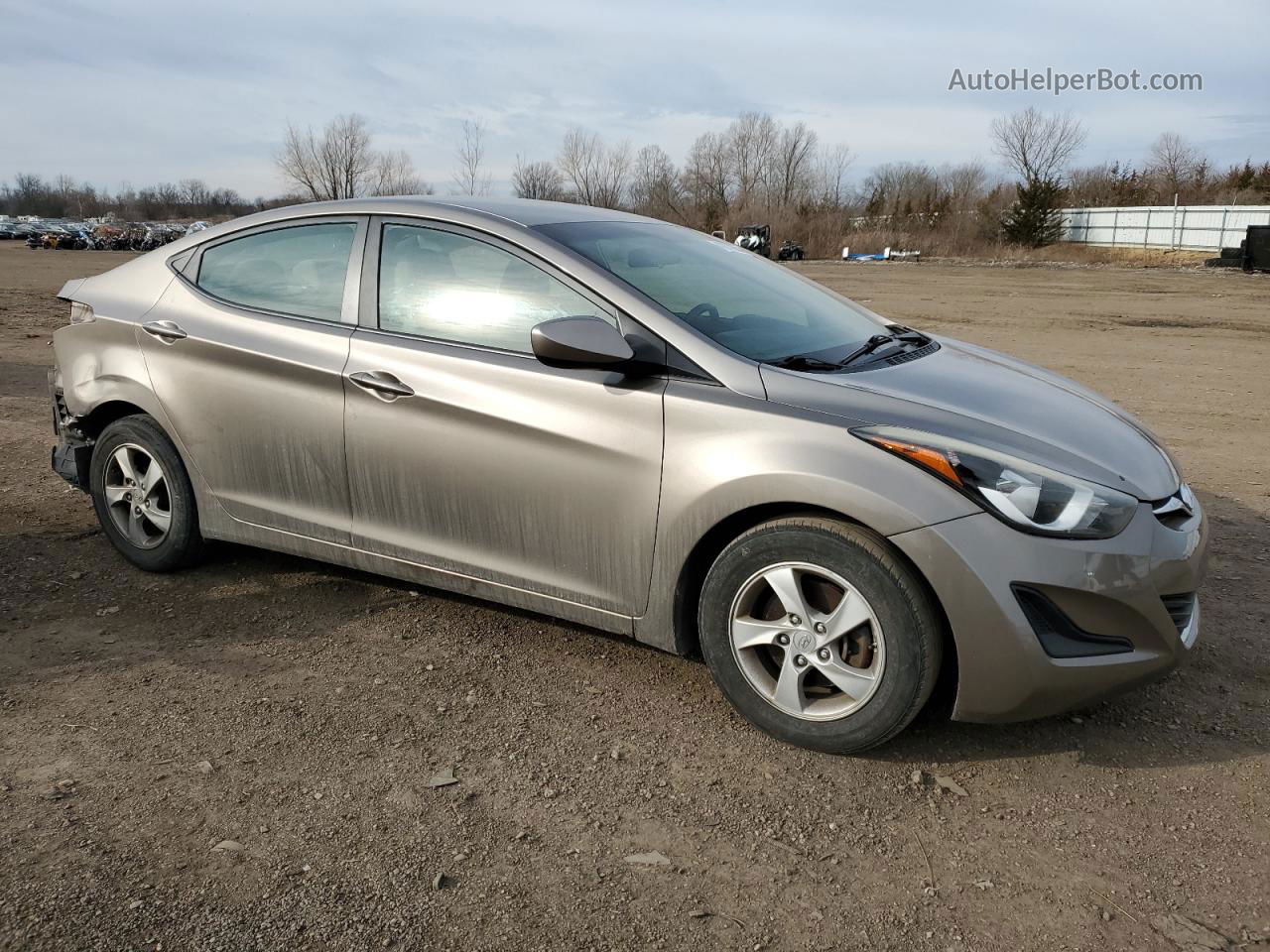 2014 Hyundai Elantra Se Beige vin: 5NPDH4AE9EH480268