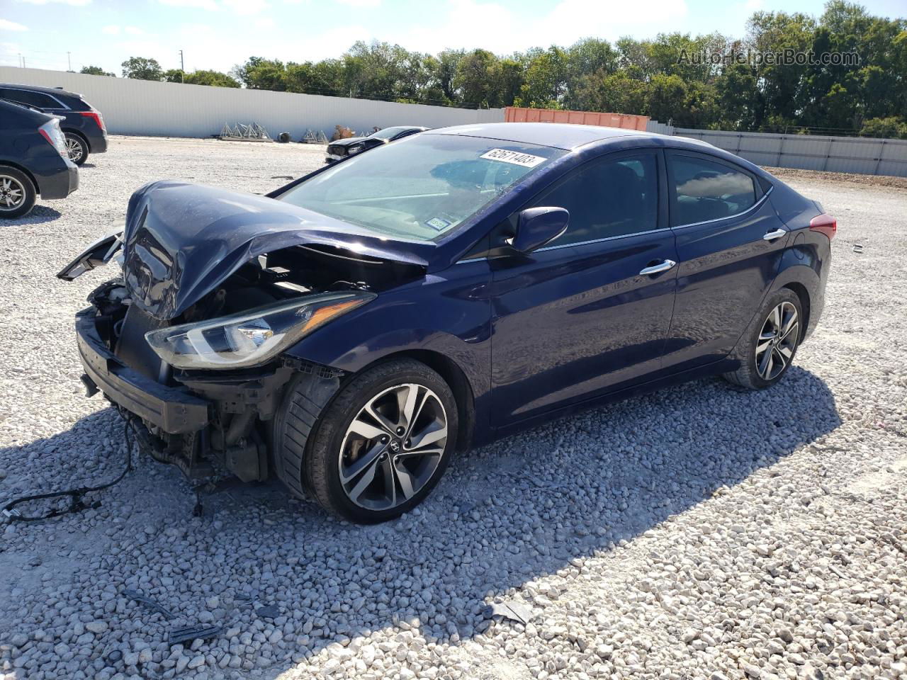 2014 Hyundai Elantra Se Blue vin: 5NPDH4AE9EH491948