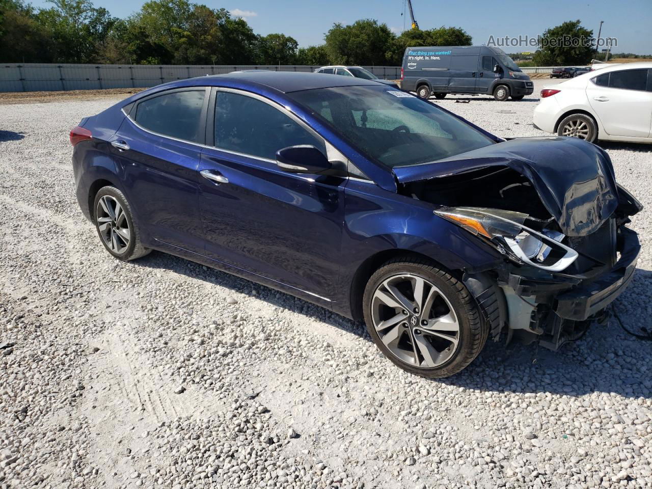 2014 Hyundai Elantra Se Blue vin: 5NPDH4AE9EH491948