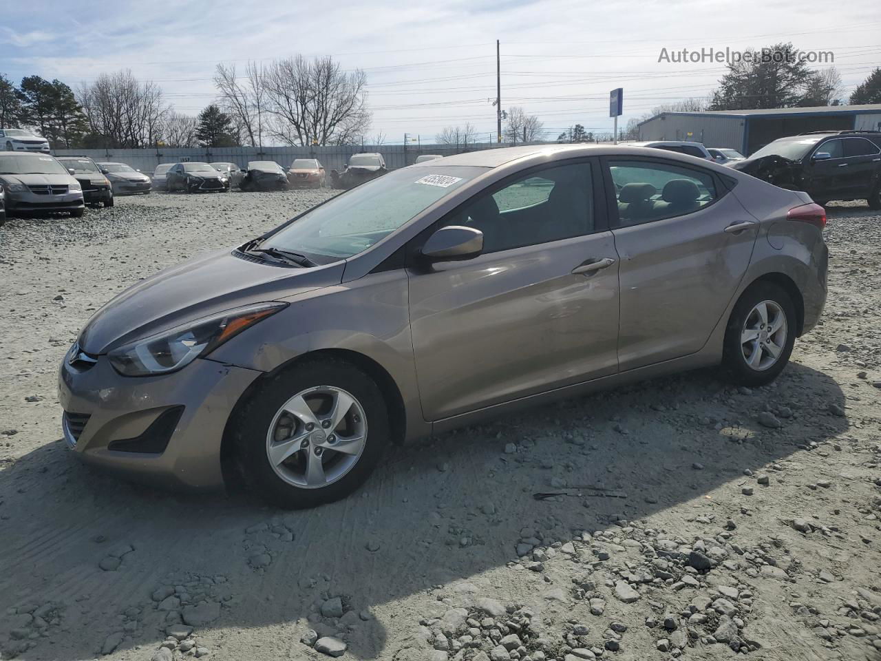 2014 Hyundai Elantra Se Brown vin: 5NPDH4AE9EH506965