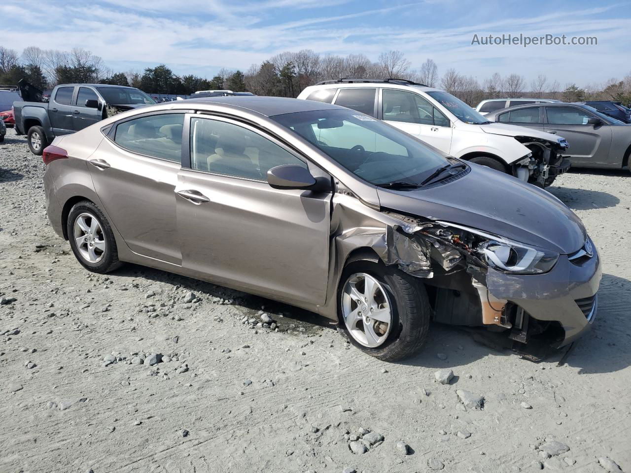 2014 Hyundai Elantra Se Brown vin: 5NPDH4AE9EH506965