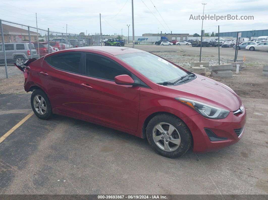 2014 Hyundai Elantra Se Красный vin: 5NPDH4AE9EH535298