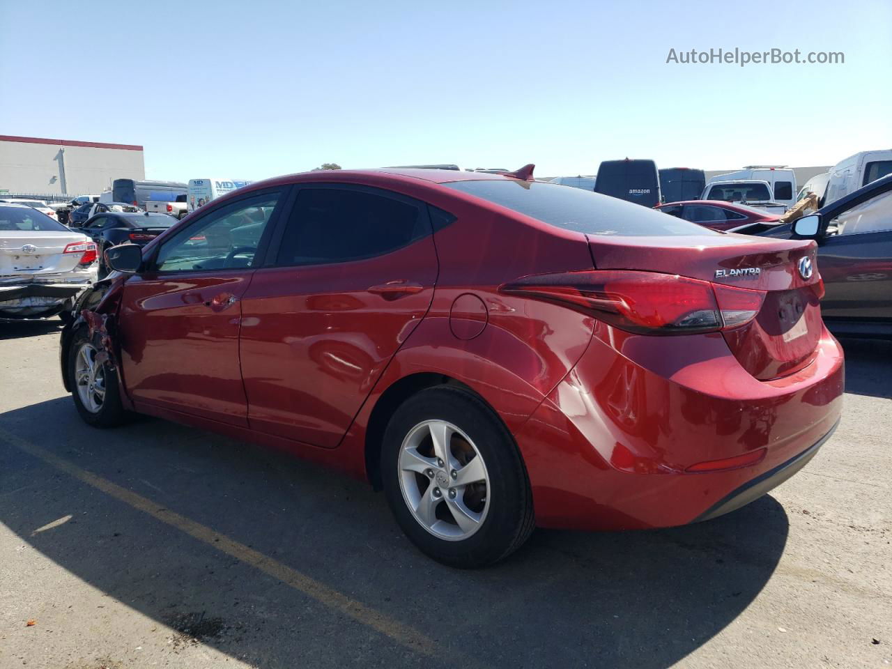 2014 Hyundai Elantra Se Red vin: 5NPDH4AE9EH541599