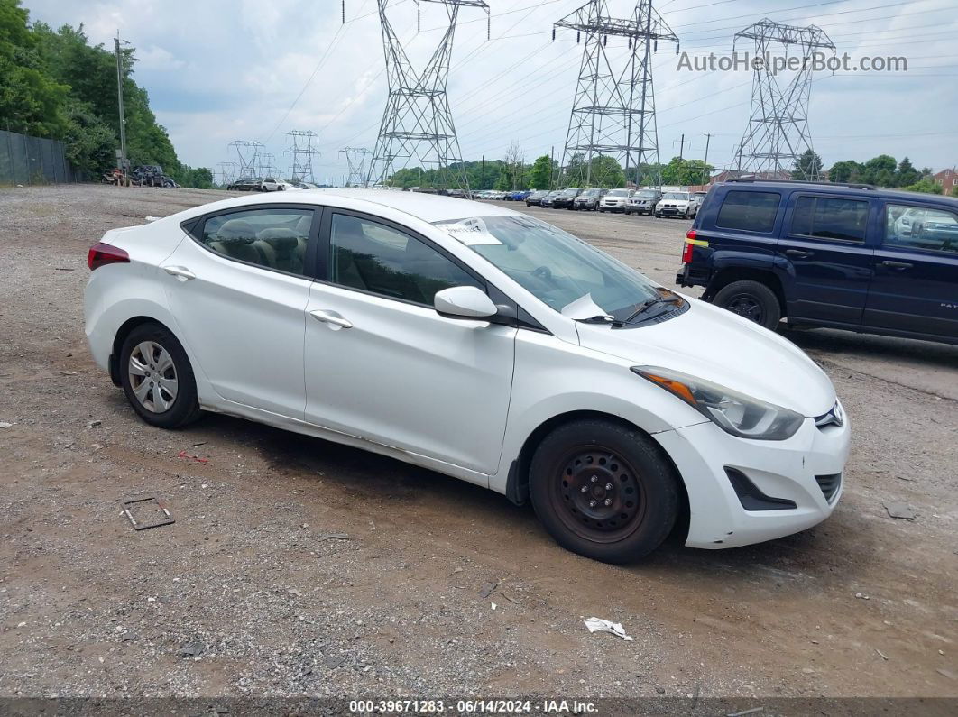 2016 Hyundai Elantra Se White vin: 5NPDH4AE9GH715139