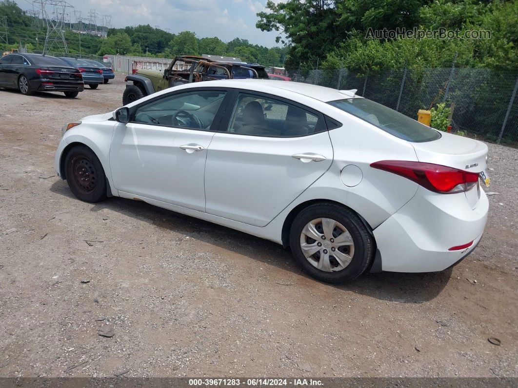 2016 Hyundai Elantra Se White vin: 5NPDH4AE9GH715139