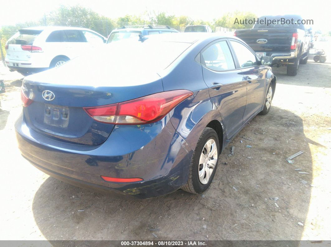 2016 Hyundai Elantra Se Blue vin: 5NPDH4AE9GH735763