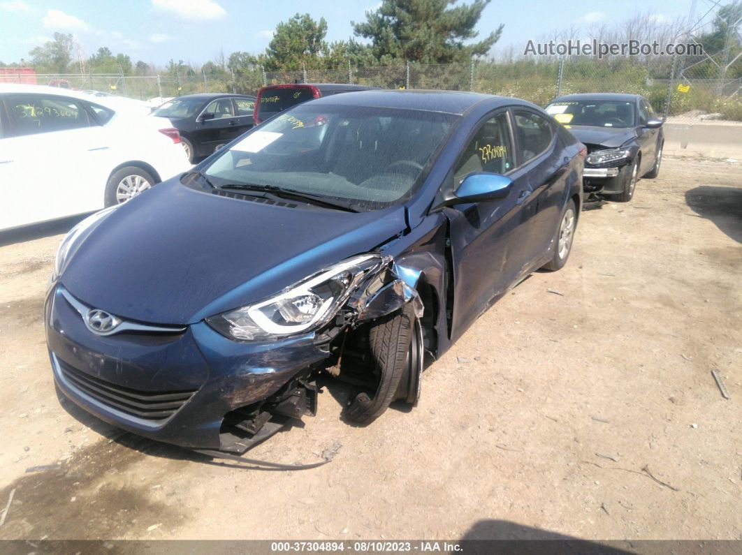 2016 Hyundai Elantra Se Blue vin: 5NPDH4AE9GH735763