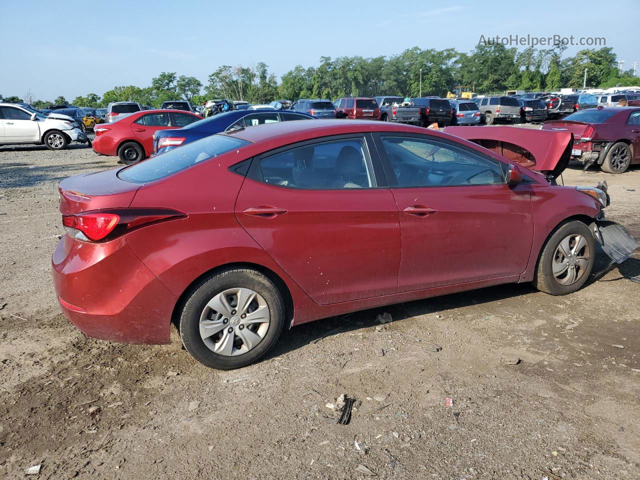 2016 Hyundai Elantra Se Red vin: 5NPDH4AE9GH785627