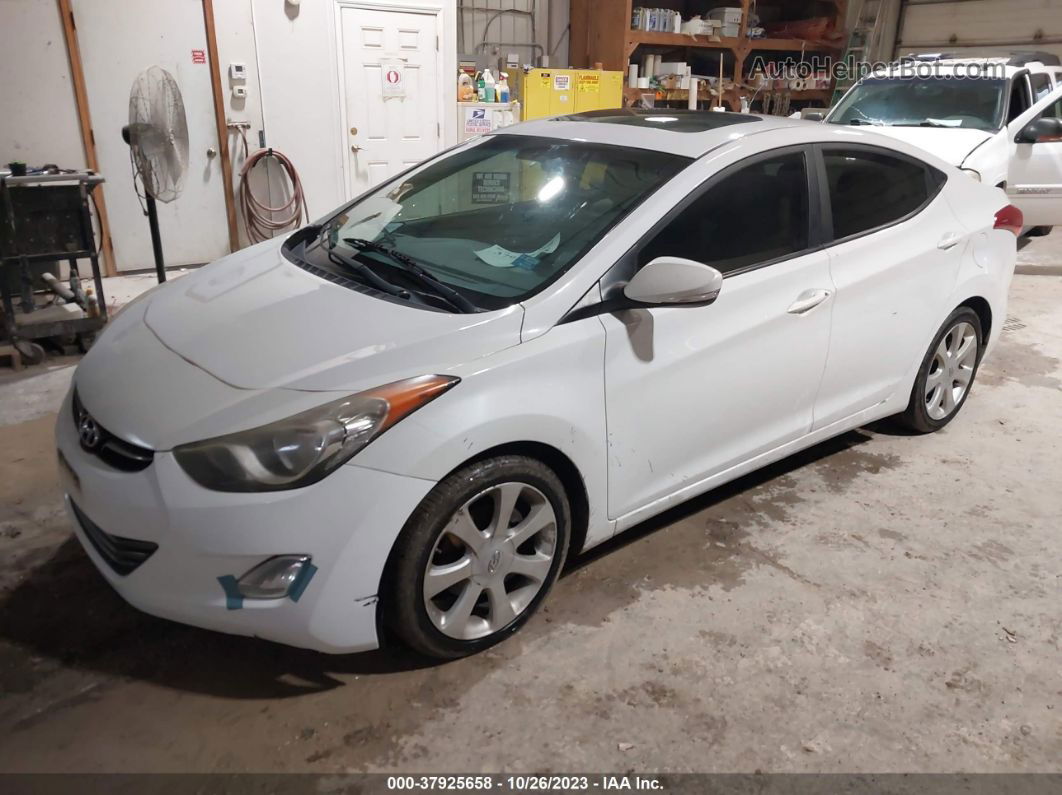 2011 Hyundai Elantra Limited White vin: 5NPDH4AEXBH001710