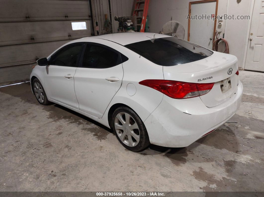 2011 Hyundai Elantra Limited White vin: 5NPDH4AEXBH001710