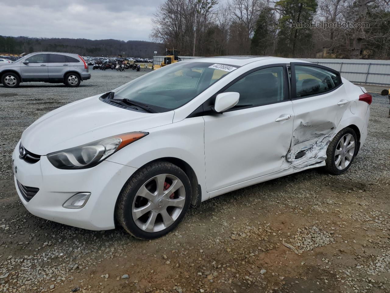 2011 Hyundai Elantra Gls White vin: 5NPDH4AEXBH041186