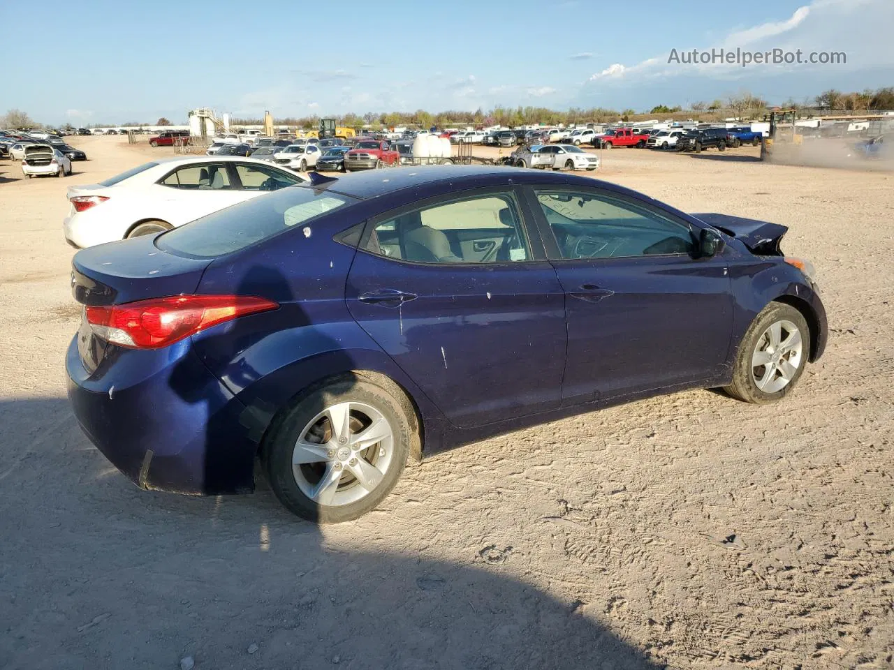 2012 Hyundai Elantra Gls Синий vin: 5NPDH4AEXCH096979