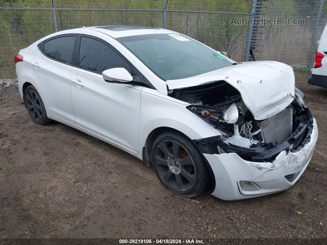 2012 Hyundai Elantra Limited White vin: 5NPDH4AEXCH127180