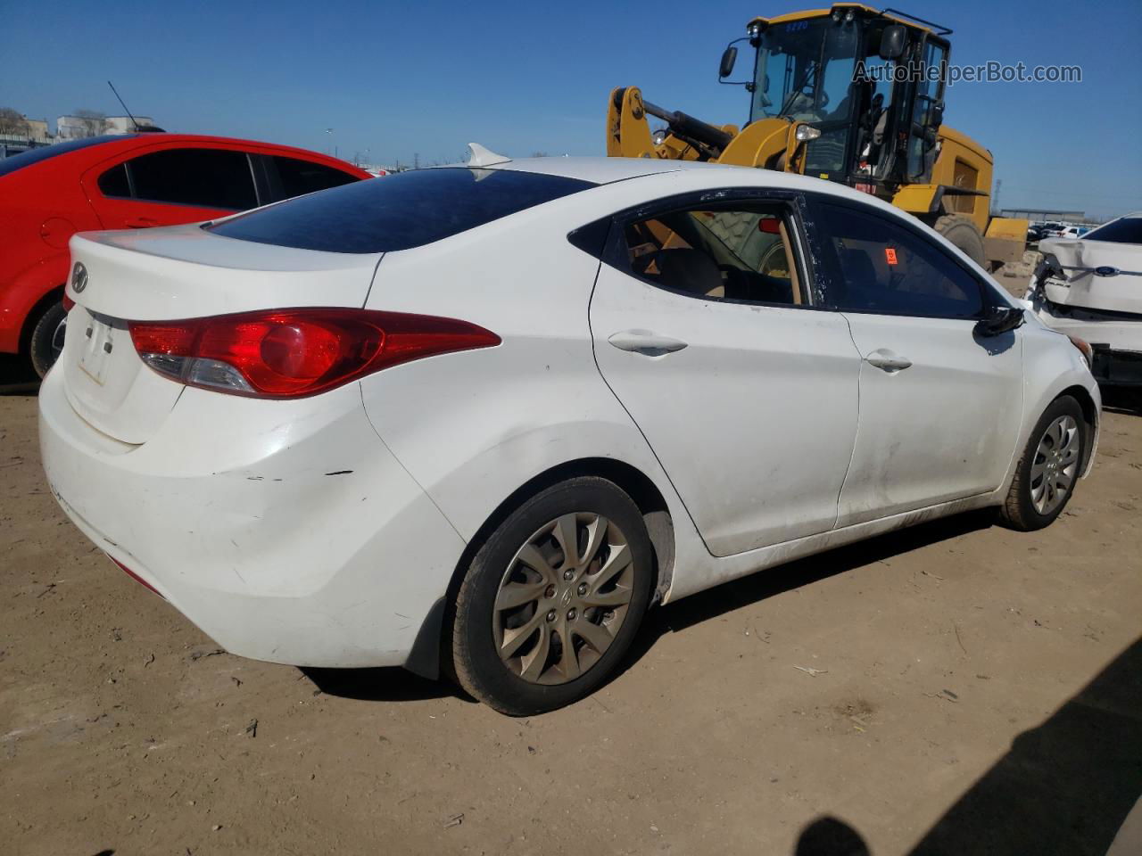 2013 Hyundai Elantra Gls White vin: 5NPDH4AEXDH175151