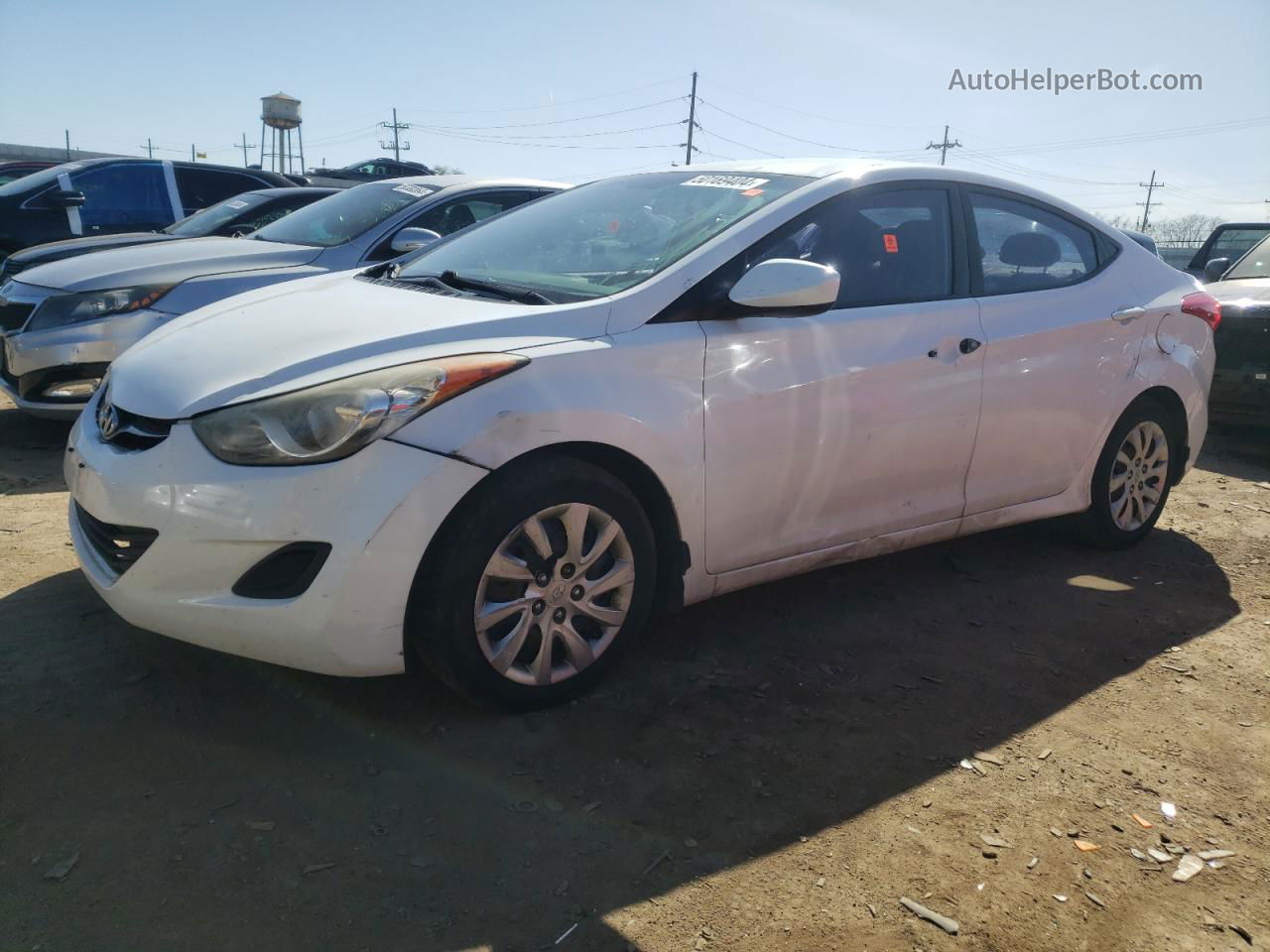 2013 Hyundai Elantra Gls White vin: 5NPDH4AEXDH175151