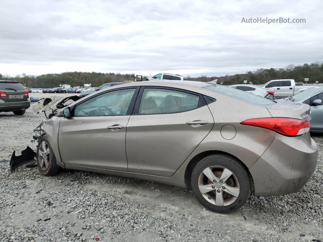 2013 Hyundai Elantra Gls Tan vin: 5NPDH4AEXDH227040