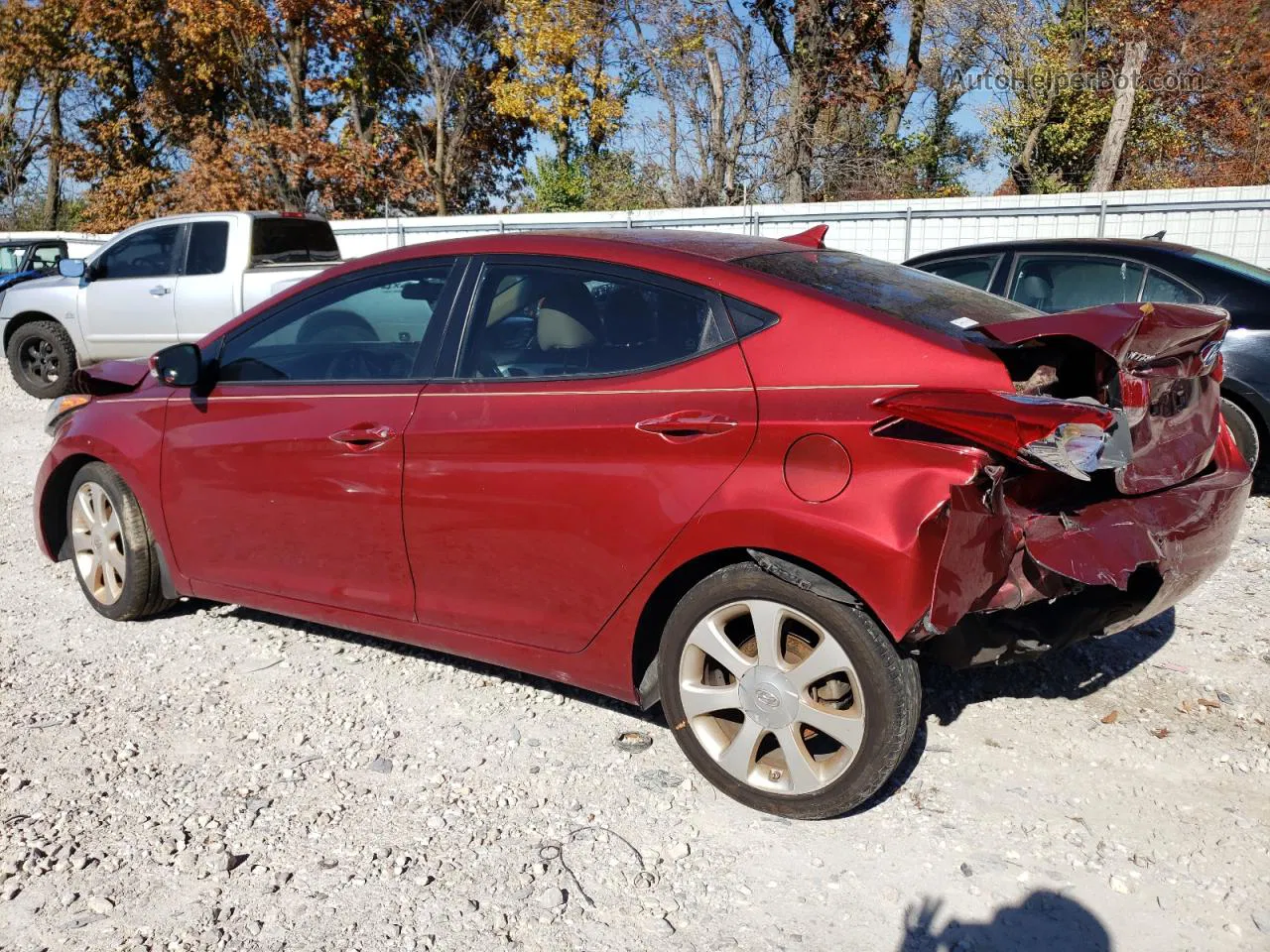 2013 Hyundai Elantra Gls Red vin: 5NPDH4AEXDH250897