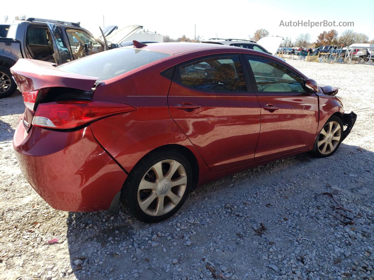 2013 Hyundai Elantra Gls Red vin: 5NPDH4AEXDH250897