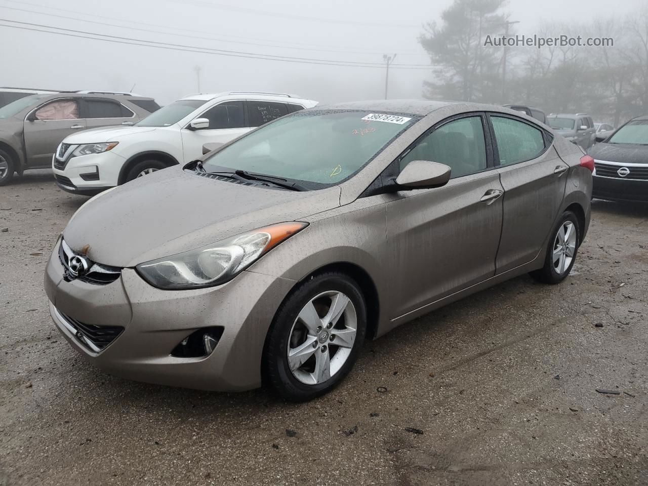 2013 Hyundai Elantra Gls Brown vin: 5NPDH4AEXDH273371