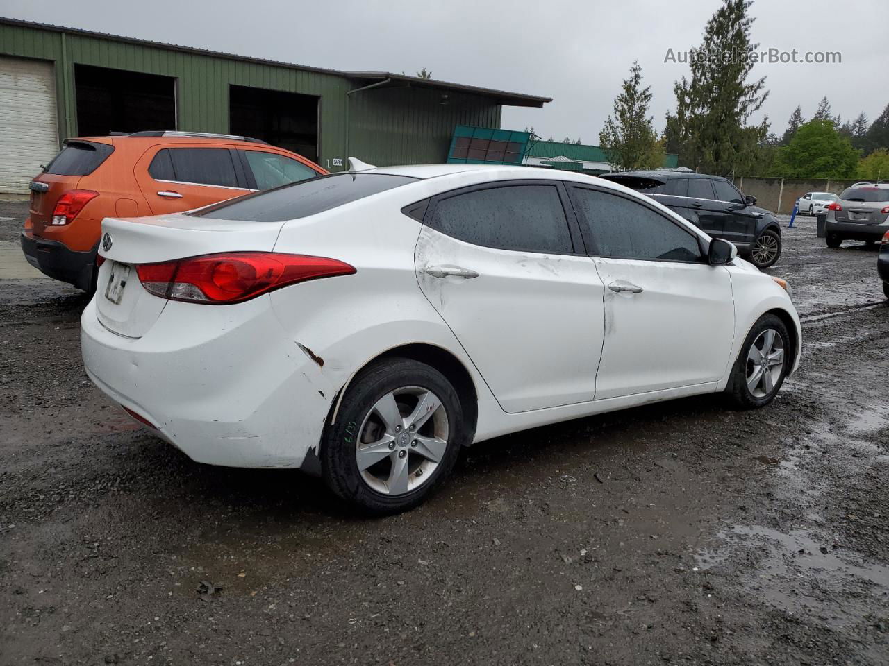 2013 Hyundai Elantra Gls White vin: 5NPDH4AEXDH294284