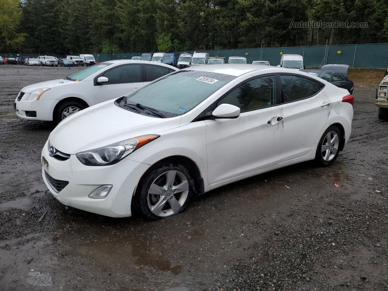 2013 Hyundai Elantra Gls White vin: 5NPDH4AEXDH294284